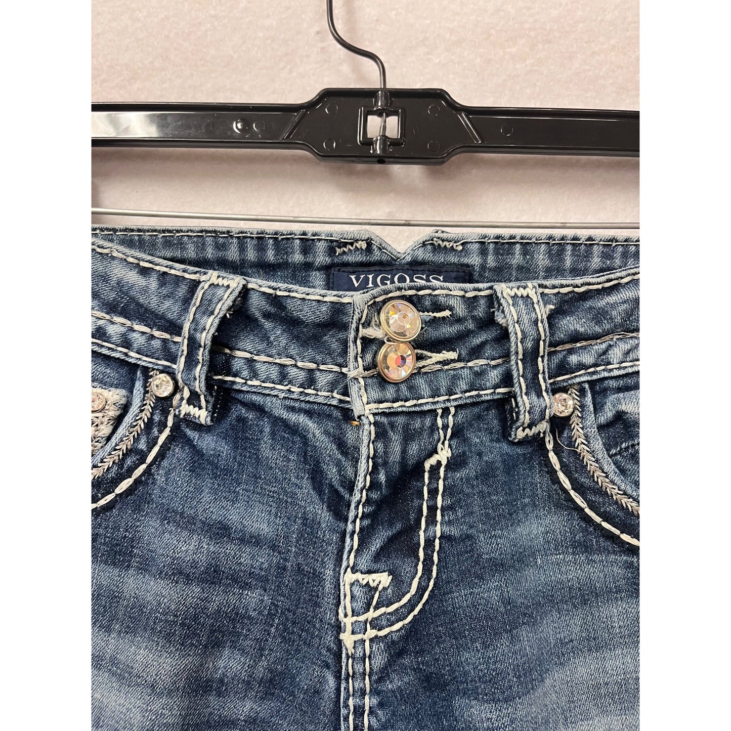 Vigoss Womens Blue Bootcut Denim Jeans Size 1/2 #8259