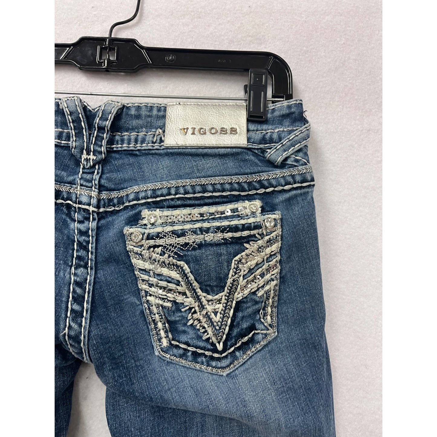 Vigoss Womens Blue Bootcut Denim Jeans Size 1/2 #8259