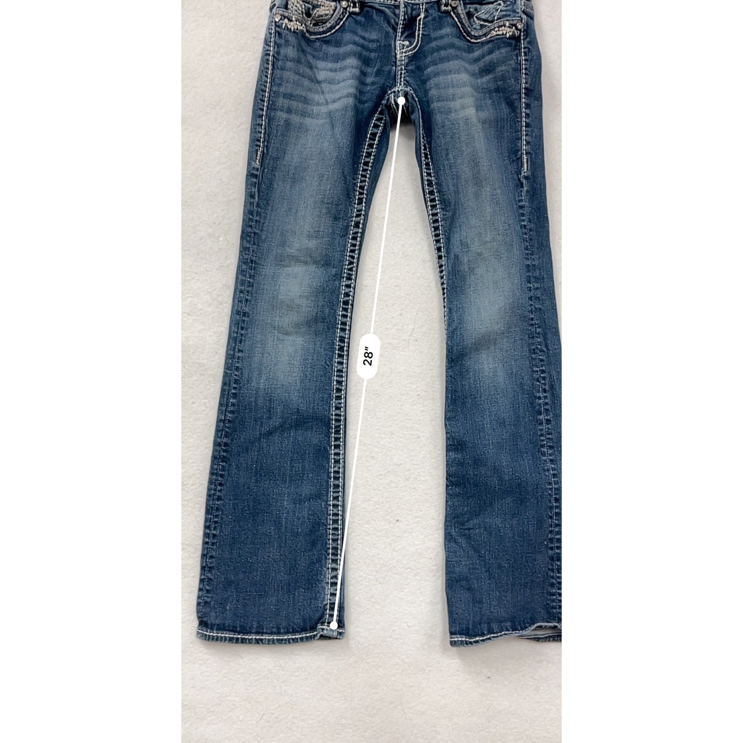 Vigoss Womens Blue Bootcut Denim Jeans Size 1/2 #8259