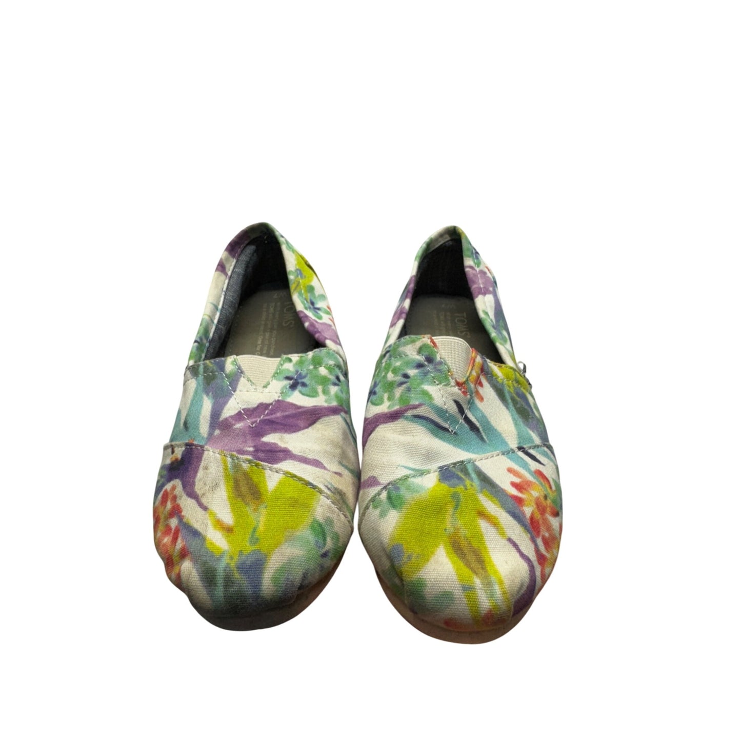 Toms Floral Print Canvas Slip-On Shoes Size 8 Multicolor #9410