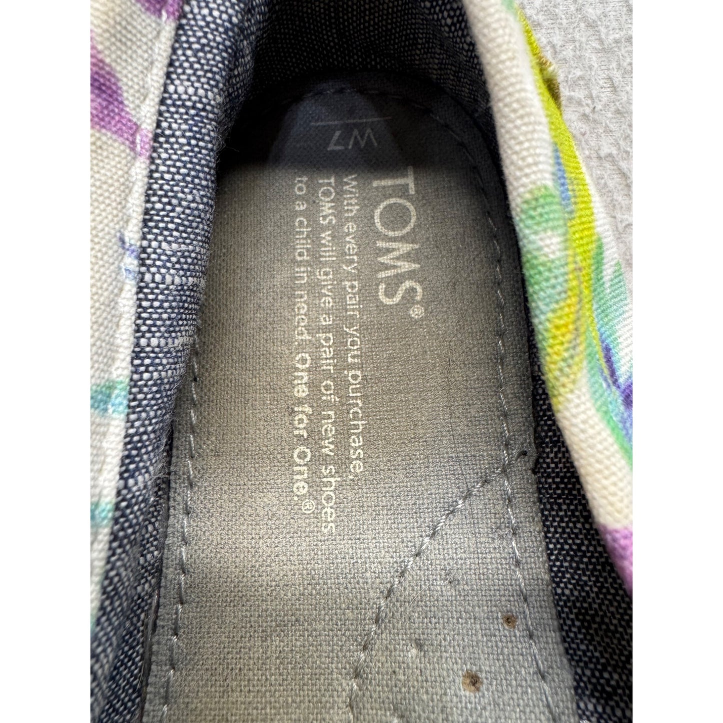 Toms Floral Print Canvas Slip-On Shoes Size 8 Multicolor #9410