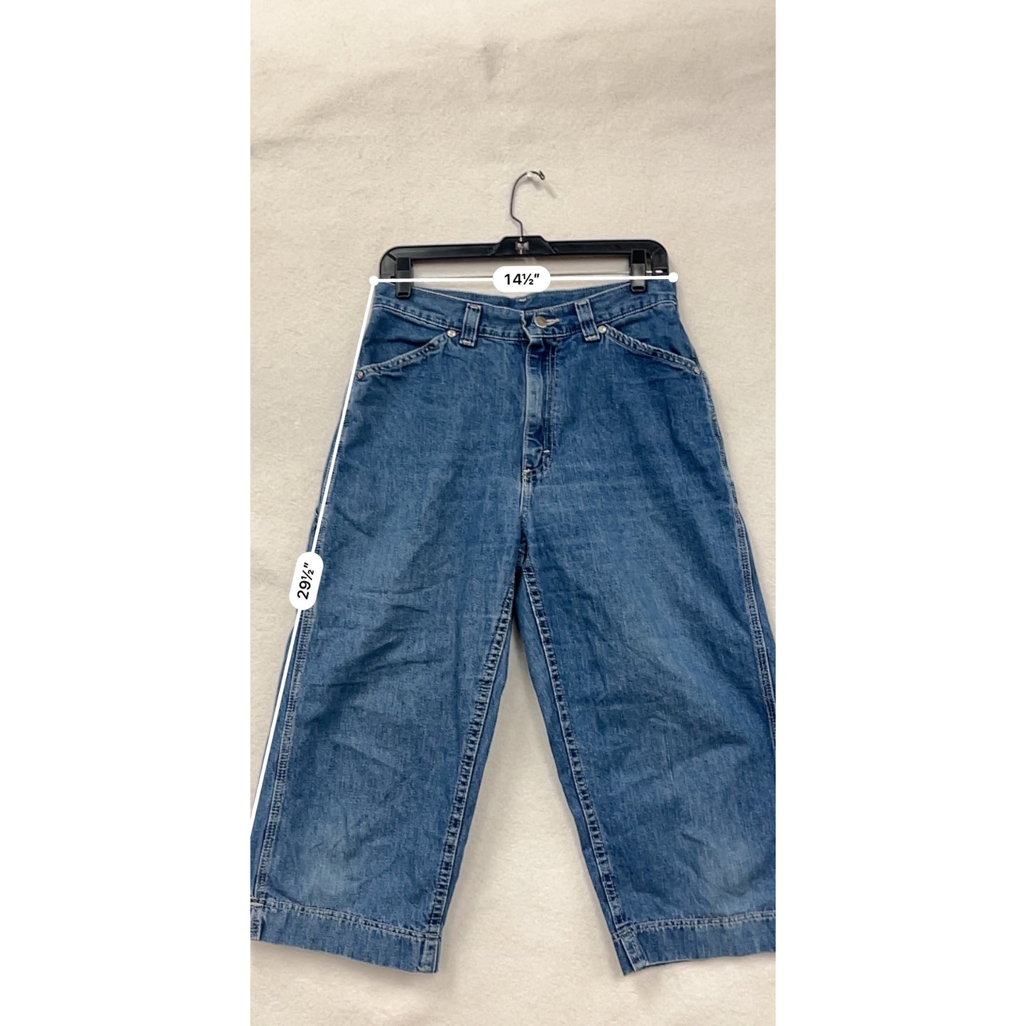 Womens Lee Carpenter Style Crop Jeans Size 10 Blue Denim #6780