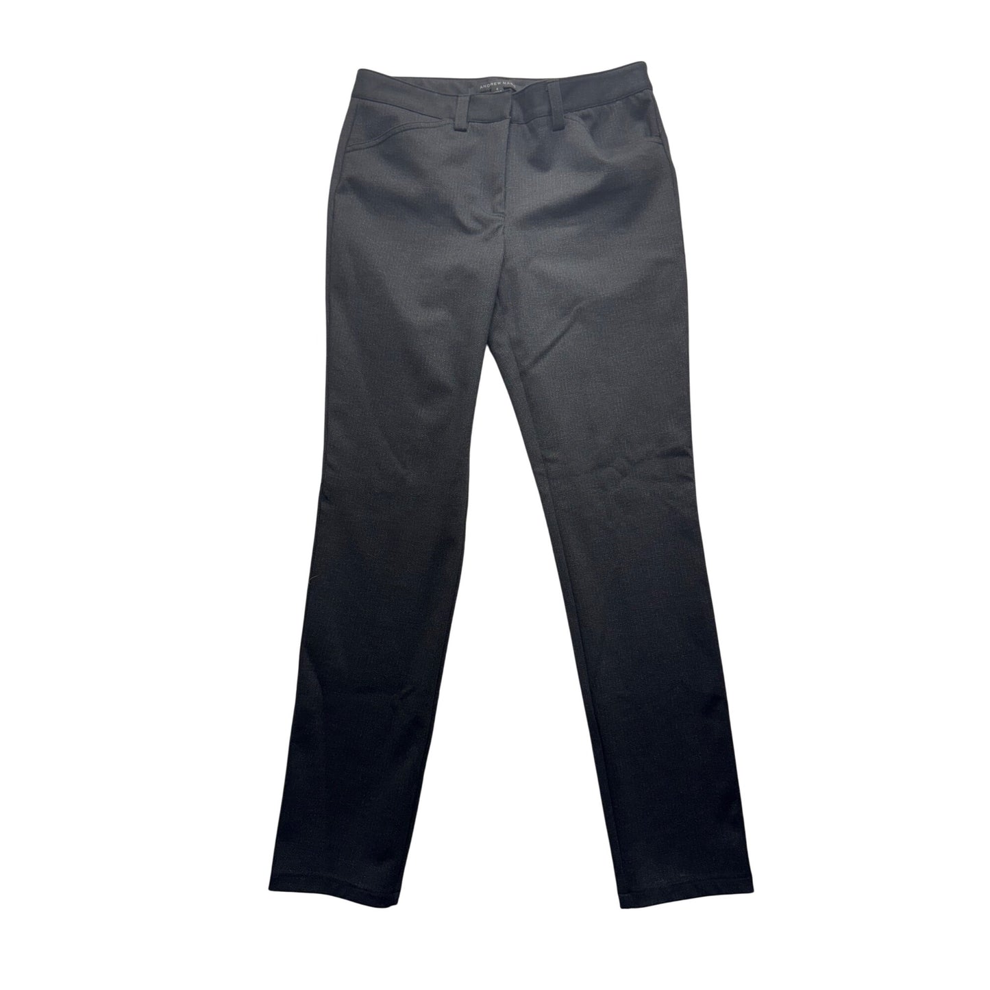 Andrew Marc Black Straight-Leg Pants Size 6 35" Length Polyester Blend #9272