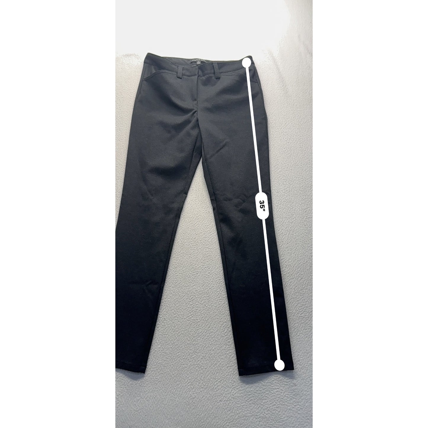 Andrew Marc Black Straight-Leg Pants Size 6 35" Length Polyester Blend #9272