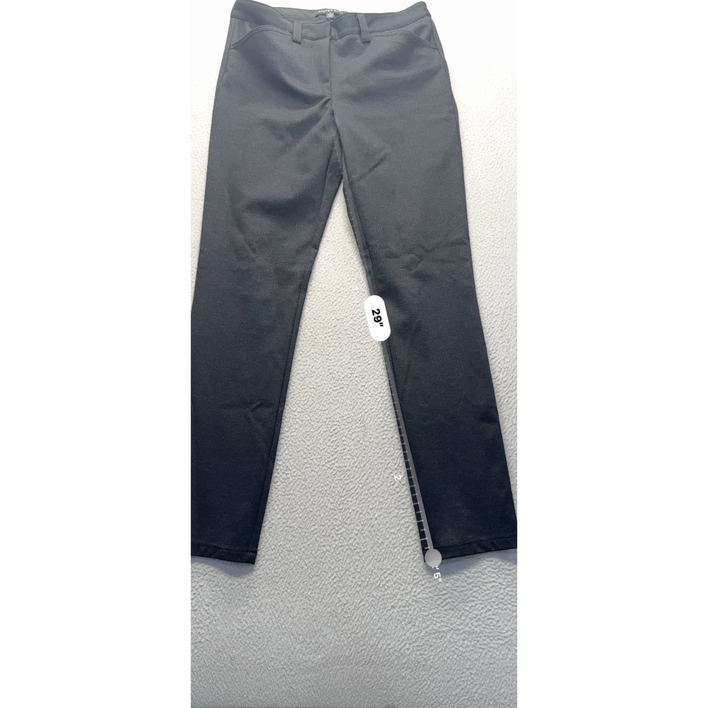 Andrew Marc Black Straight-Leg Pants Size 6 35" Length Polyester Blend #9272