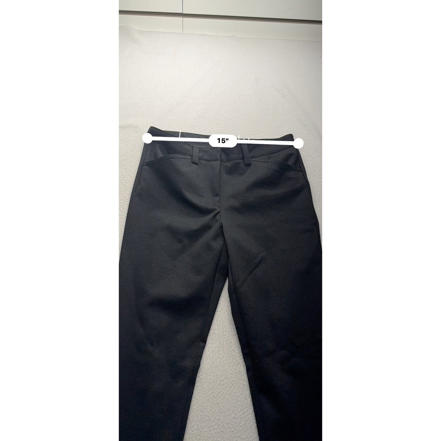 Andrew Marc Black Straight-Leg Pants Size 6 35" Length Polyester Blend #9272