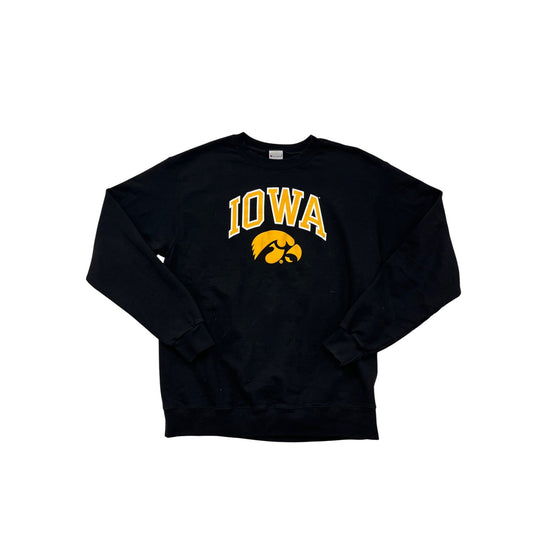 Iowa Hawkeyes Mens Black Sweatshirt Champion Large #8979