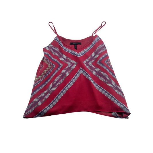 BCBGMAXAZRIA Womens XS Sleeveless Pink Striped Camisole Top Polyester Blend #6315