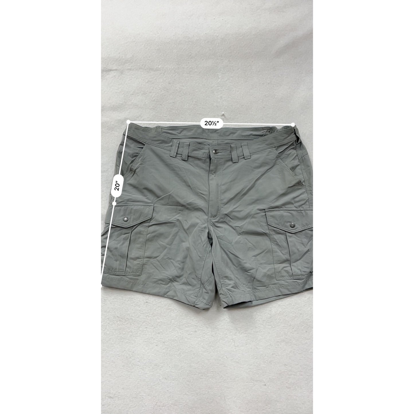 Duluth Trading Gray Cargo Shorts Relaxed Fit Nylon Size 44 #8778