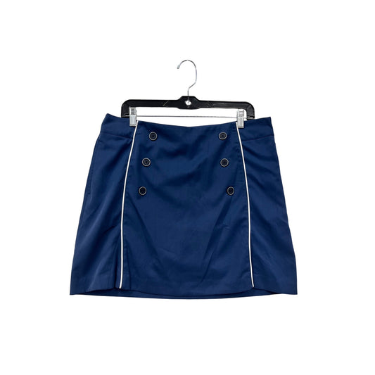 Izod Golf Womens Navy Blue Skort Size 10 With Button Details & White Piping 100% Polyester Lightweight & Stylish #6887
