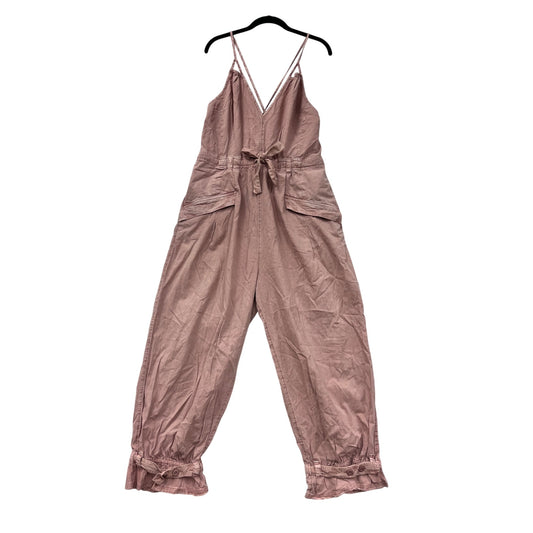 Free People Womens Large Pink Cotton & Viscose Jumper With Pockets & Strappy Back Design #6336