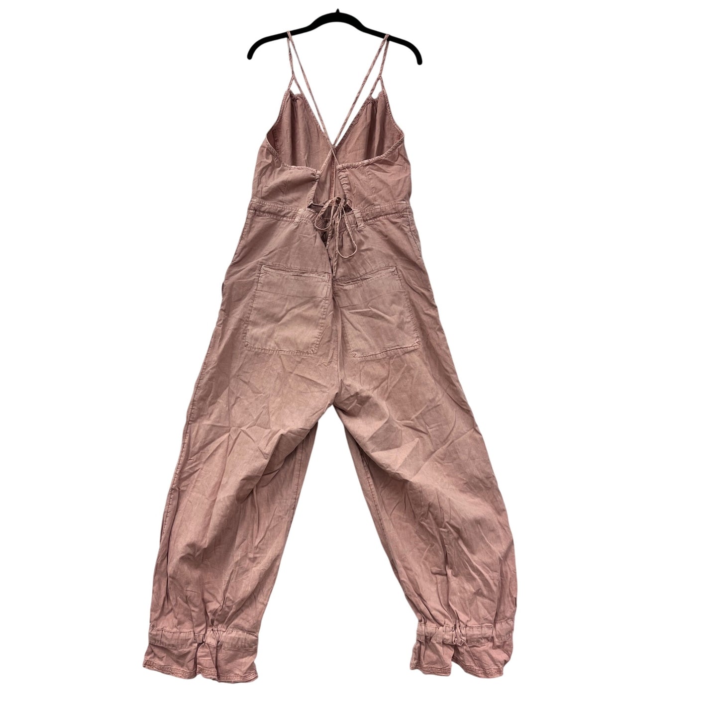 Free People Womens Large Pink Cotton & Viscose Jumper With Pockets & Strappy Back Design #6336