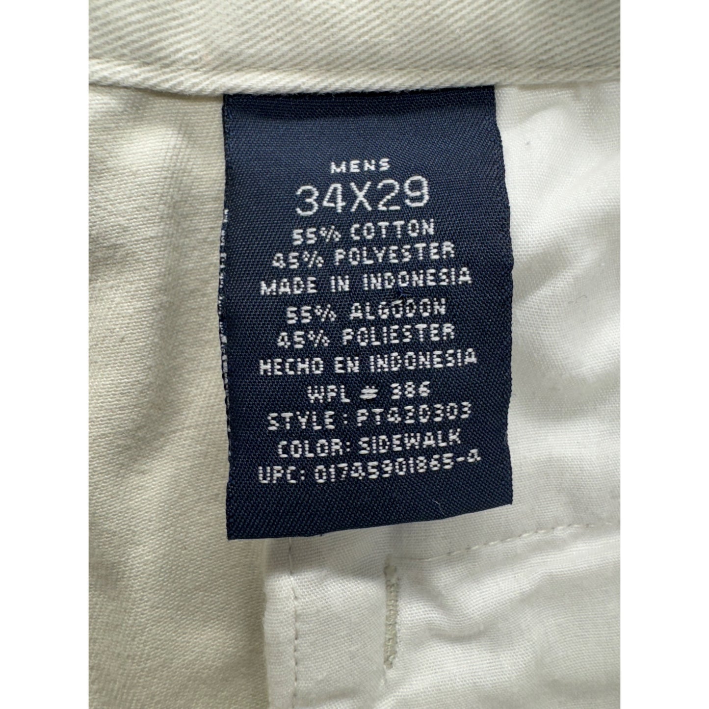 Puritan Khaki Pants 34X29 Pleated Front  #7924