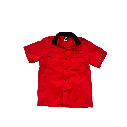 Vintage Hilton Bowling Retro Red & Black Shirt Medium #8306
