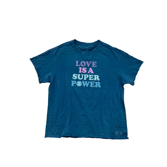 Life Is Good Womens Medium Blue Graphic T-Shirt #8421