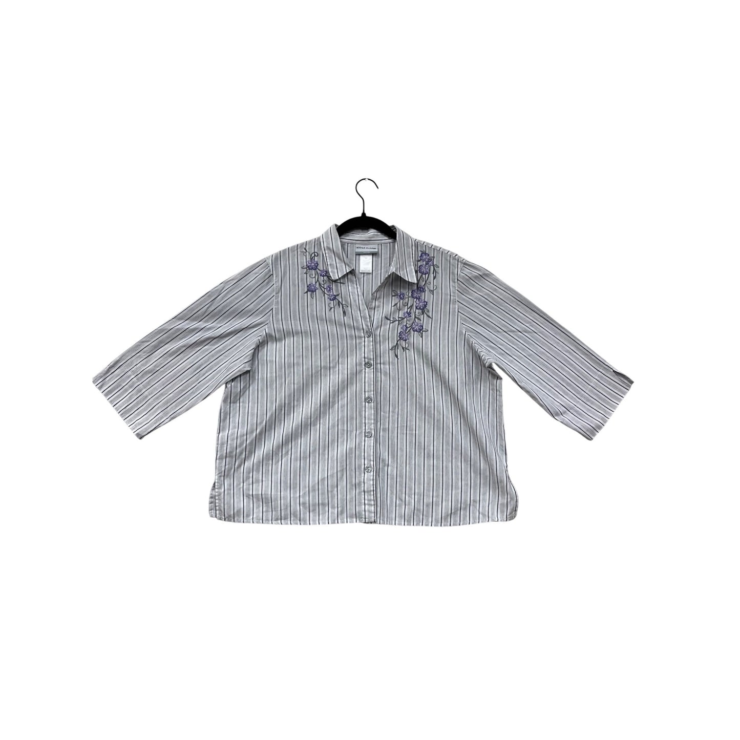 Alfred Dunner Petite Striped Button-Up Shirt #8856