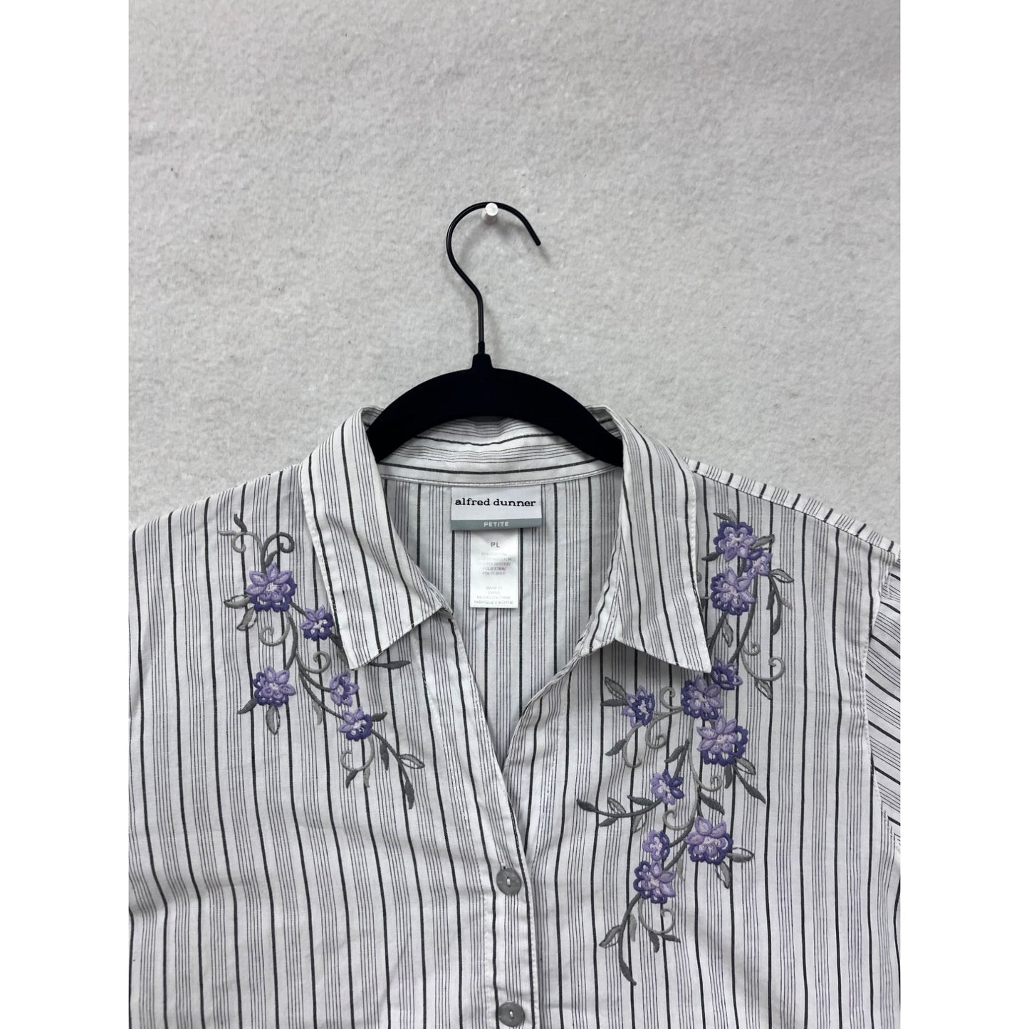 Alfred Dunner Petite Striped Button-Up Shirt #8856