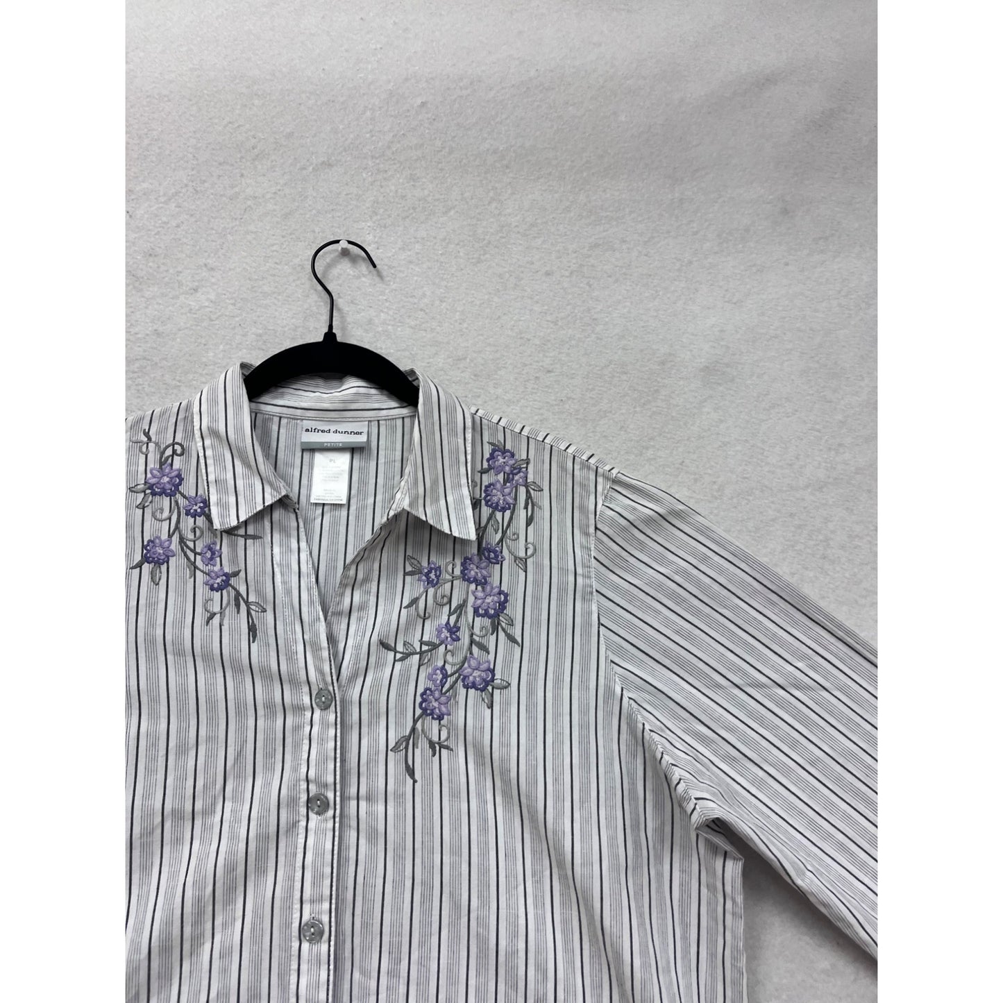 Alfred Dunner Petite Striped Button-Up Shirt #8856