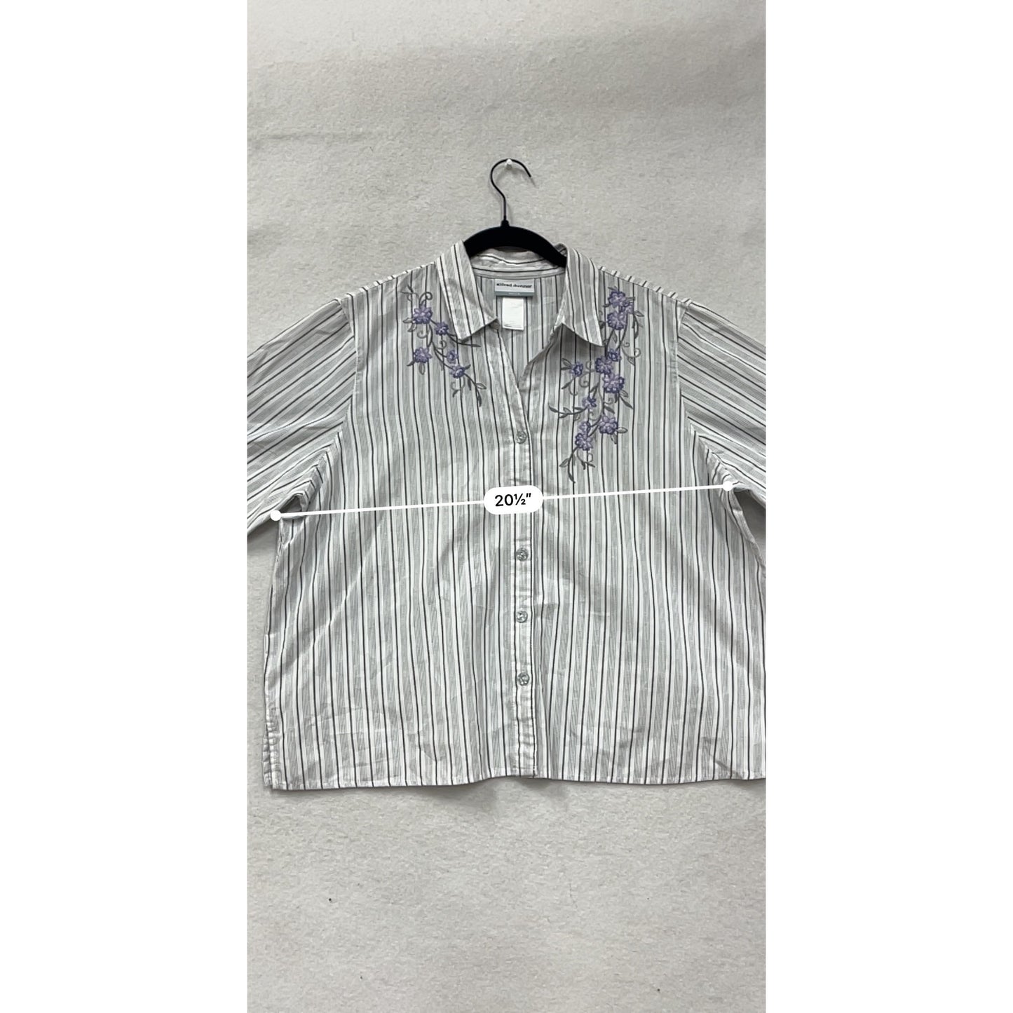 Alfred Dunner Petite Striped Button-Up Shirt #8856