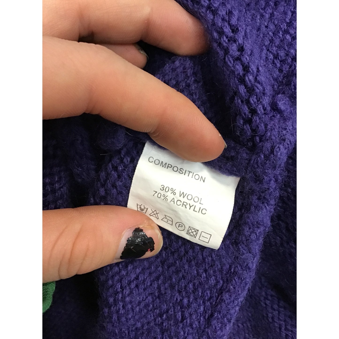 Vintage Come N See Purple Knit Cardigan Sweater With Decorative Accents #211