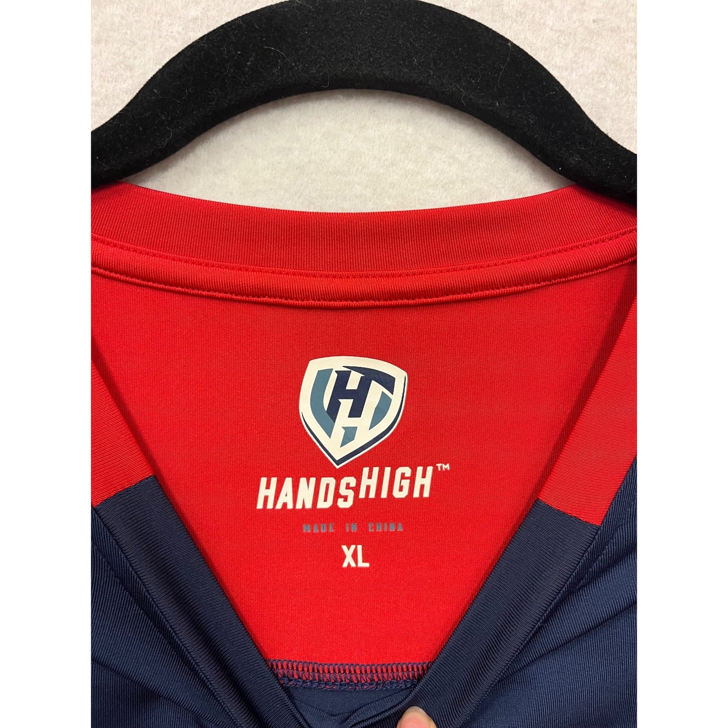 New England Patriots Hands High Navy & Red Short Sleeve Shirt XL #8756