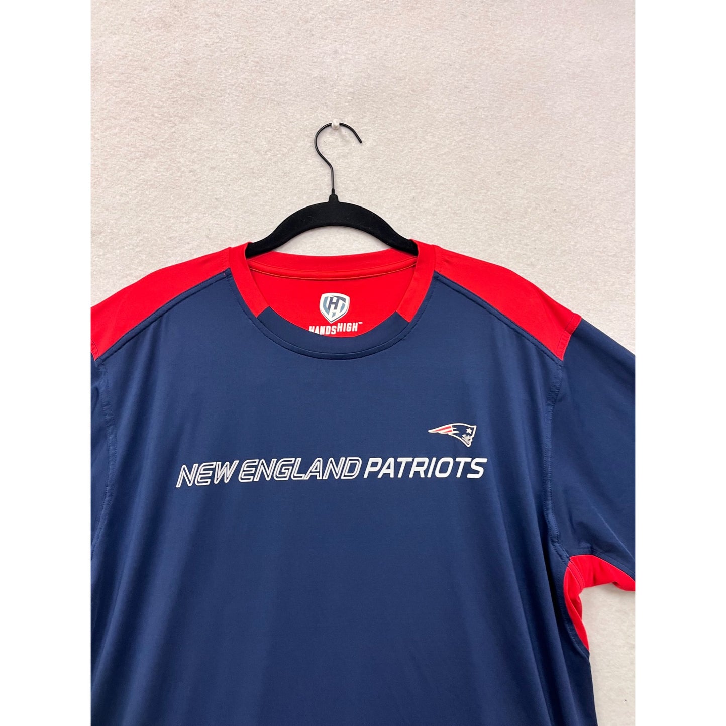 New England Patriots Hands High Navy & Red Short Sleeve Shirt XL #8756