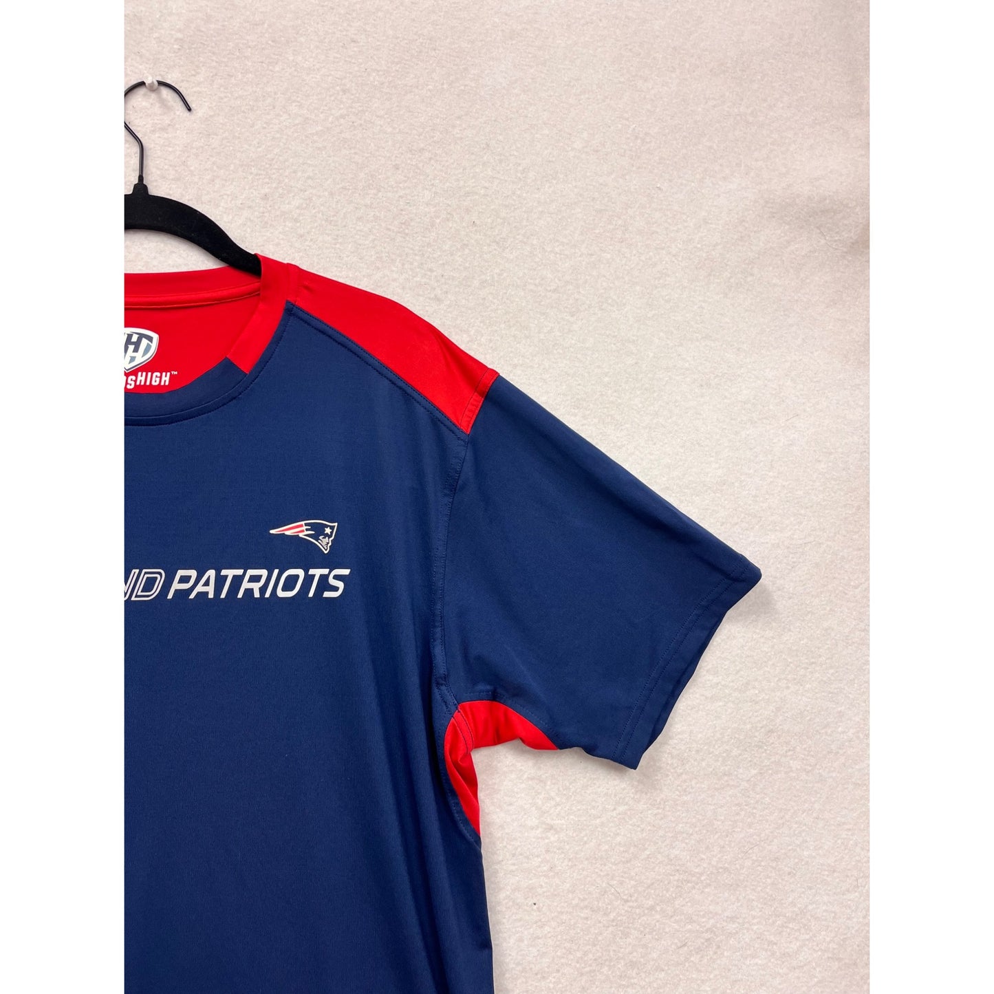New England Patriots Hands High Navy & Red Short Sleeve Shirt XL #8756