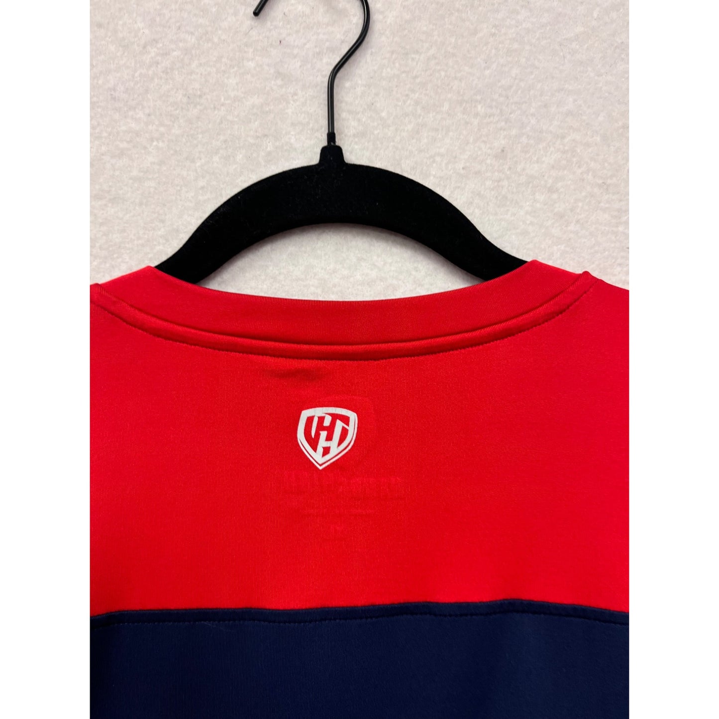 New England Patriots Hands High Navy & Red Short Sleeve Shirt XL #8756