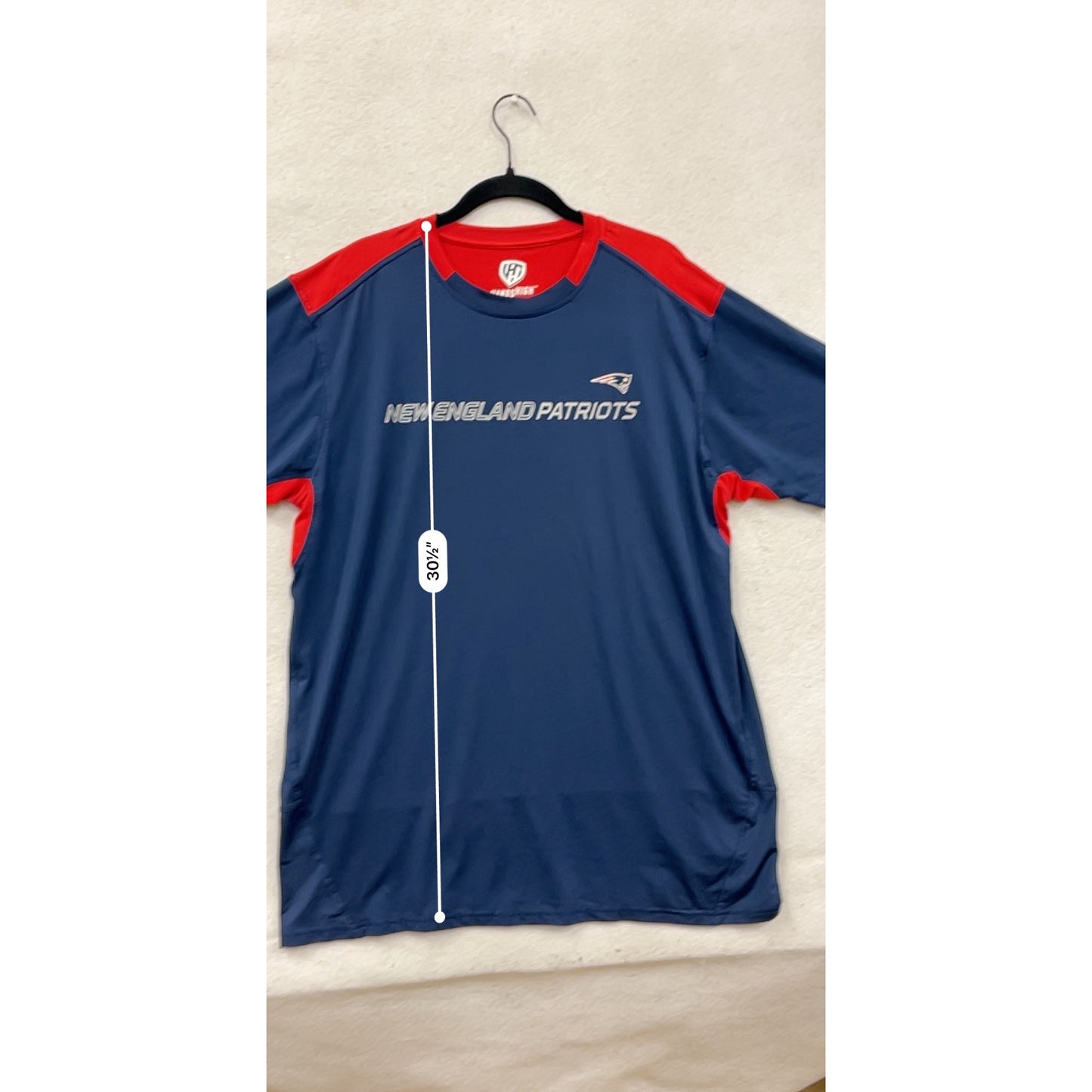New England Patriots Hands High Navy & Red Short Sleeve Shirt XL #8756