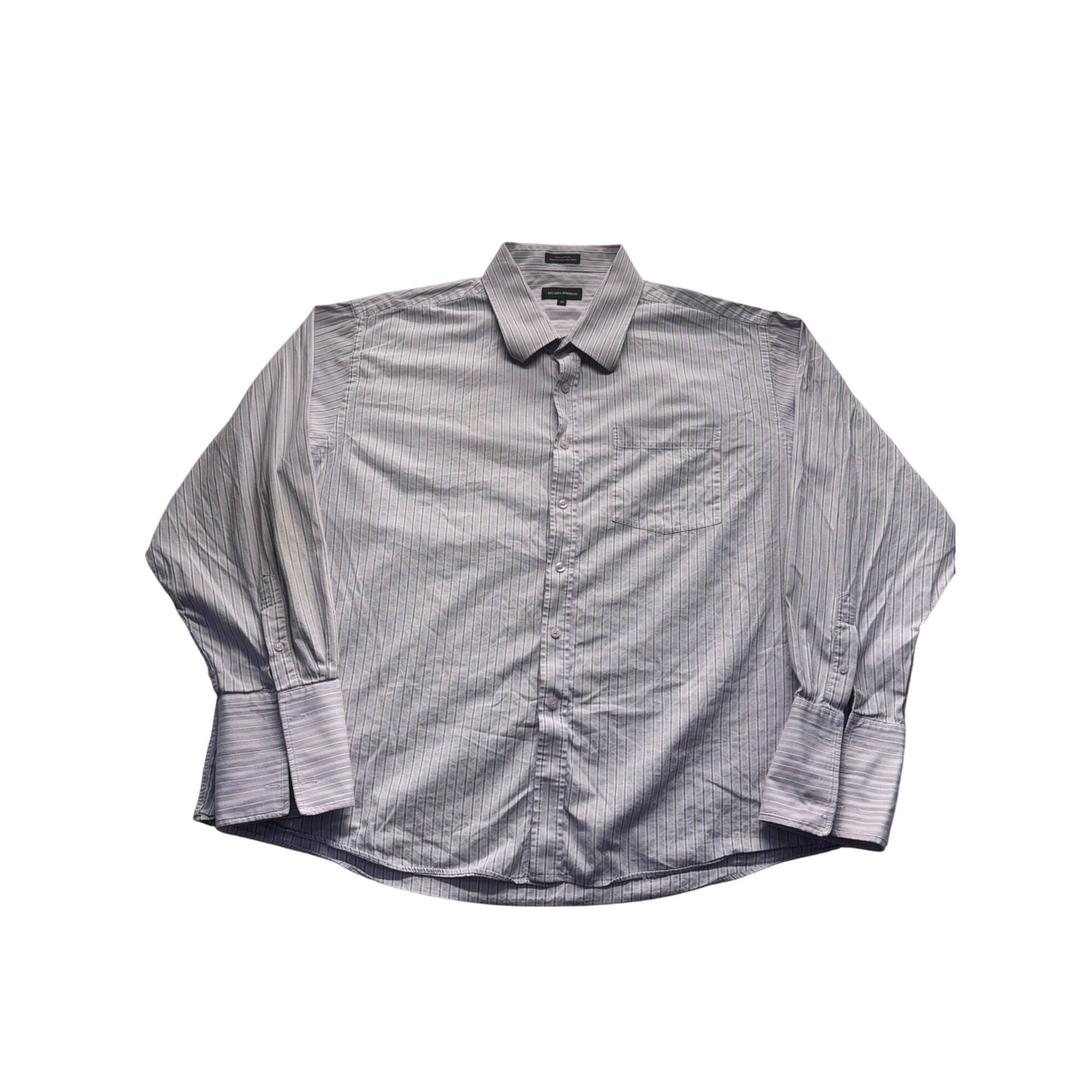 Michael Brandon Lavender Stripe Button-Up Shirt #7881