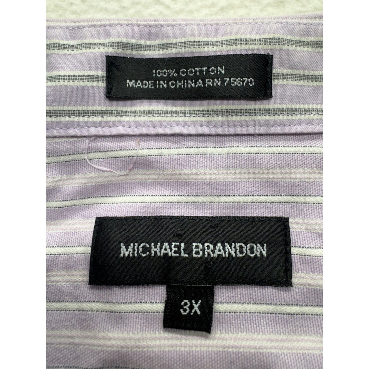 Michael Brandon Lavender Stripe Button-Up Shirt #7881
