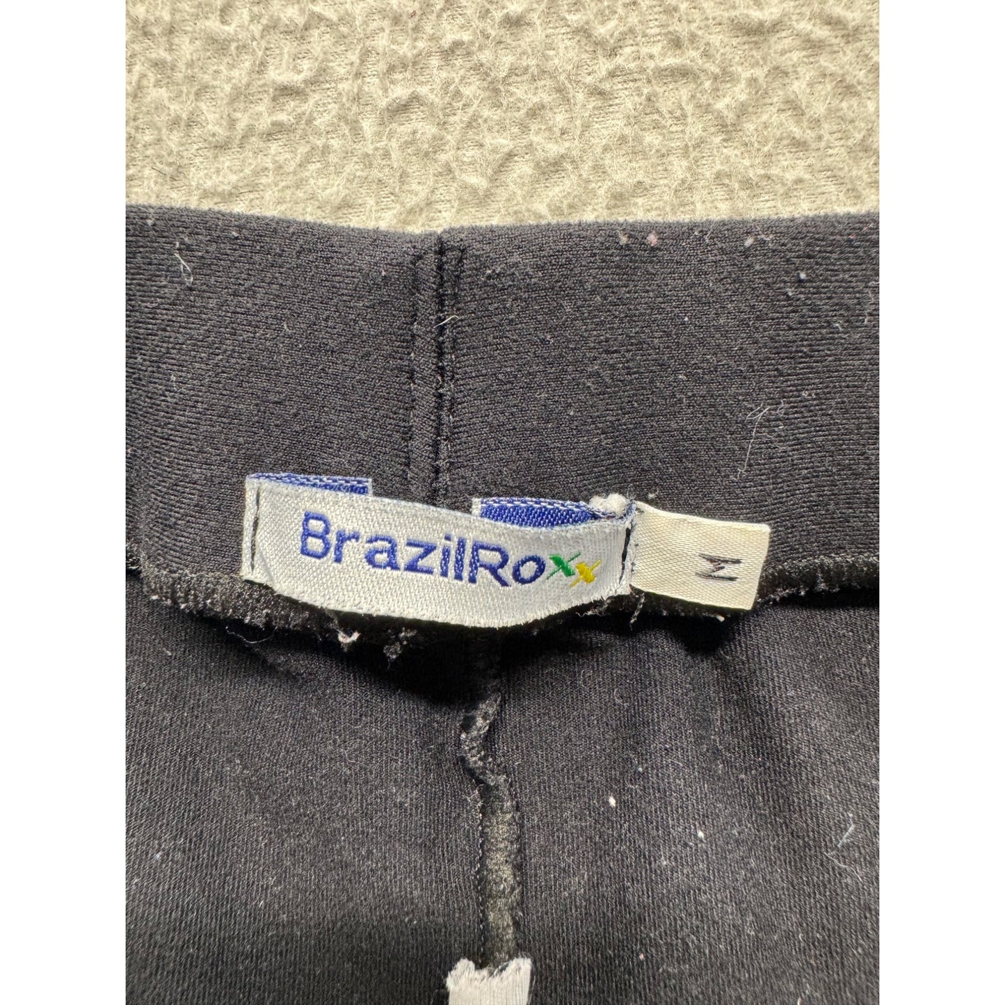 Brazilrox Black Embroidered Floral Leggings Size Z #9082