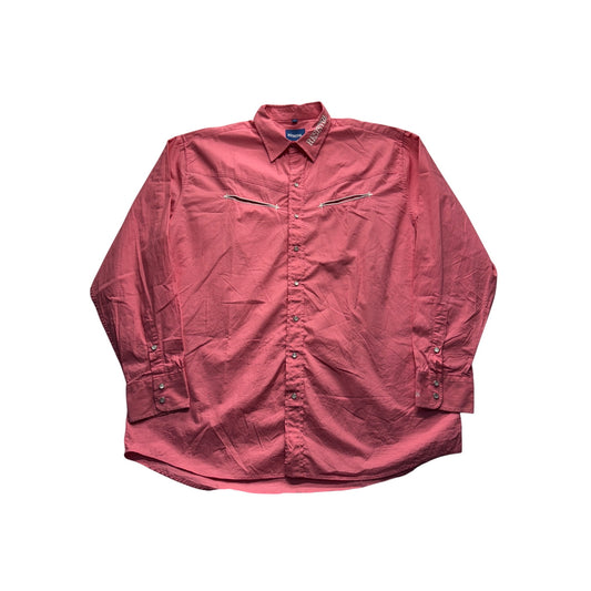 Resistol Western Shirt Pink  Embroidered Logo Long Sleeve Button-Down #9000