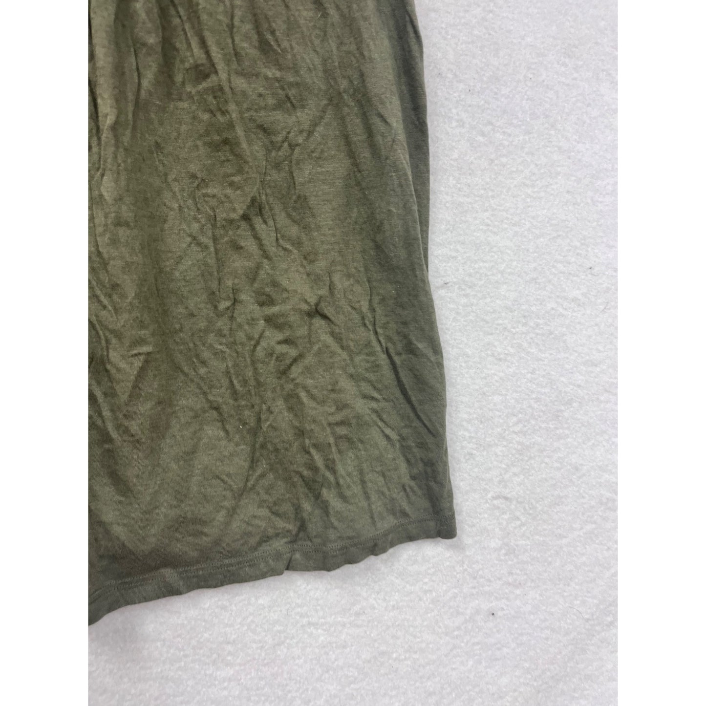 Olive Green Embroidered Racerback Tank Top By Bra Tops Medium #8626