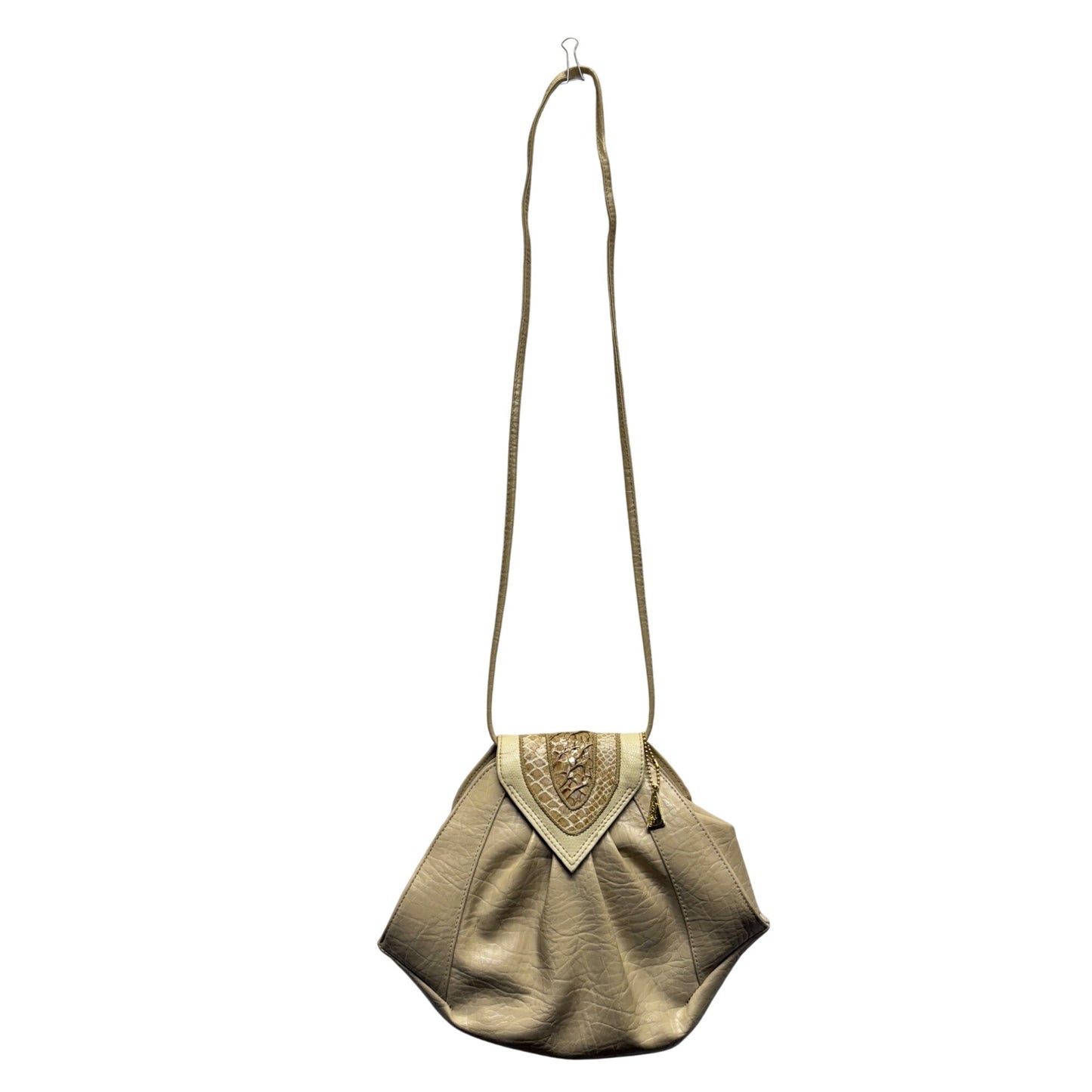 Vintage Sylvia Faux Leather Shoulder Bag With Snake Embossed Flap #9394