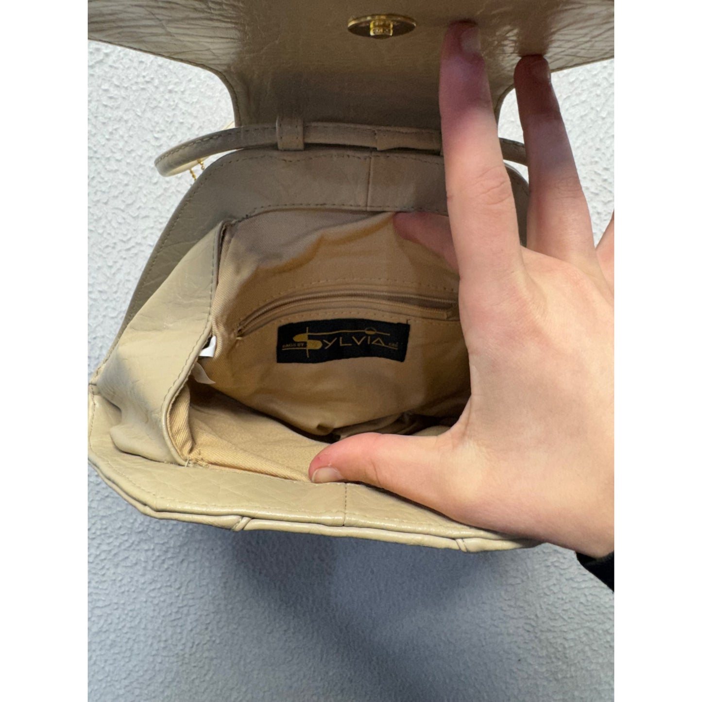 Vintage Sylvia Faux Leather Shoulder Bag With Snake Embossed Flap #9394