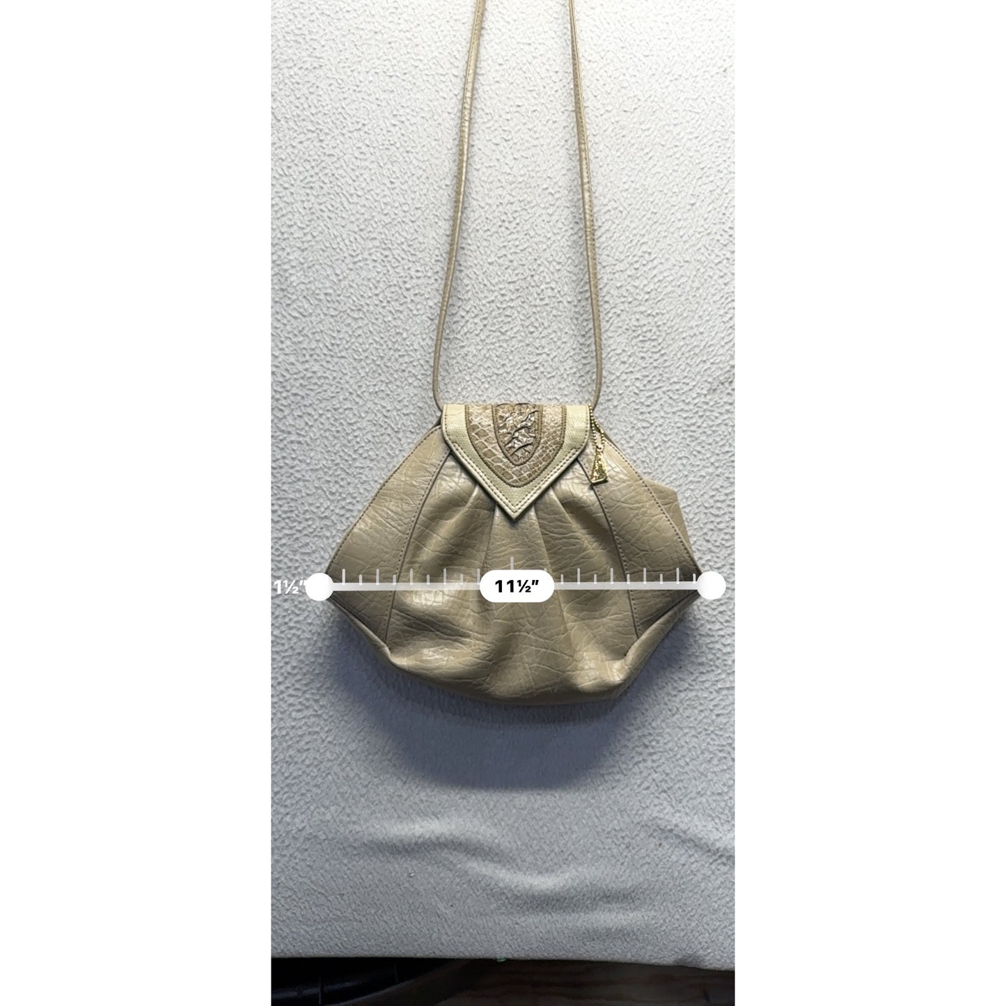 Vintage Sylvia Faux Leather Shoulder Bag With Snake Embossed Flap #9394