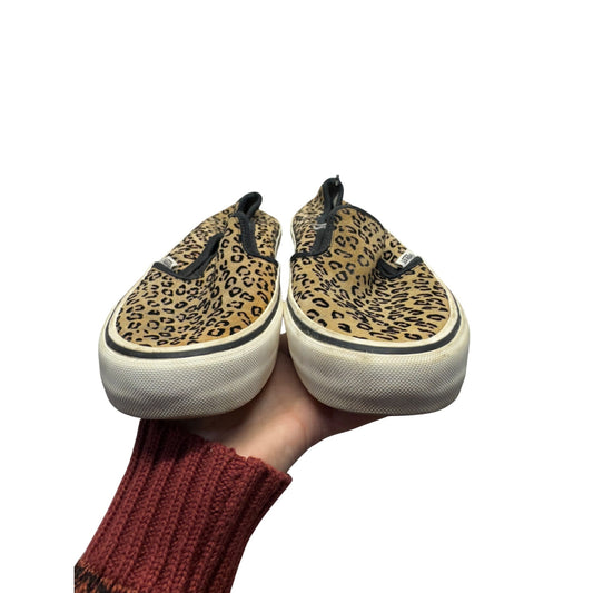 Vans Leopard Print Slip-On Shoes Size 9W/7.5M Canvas Casual Sneakers 341B