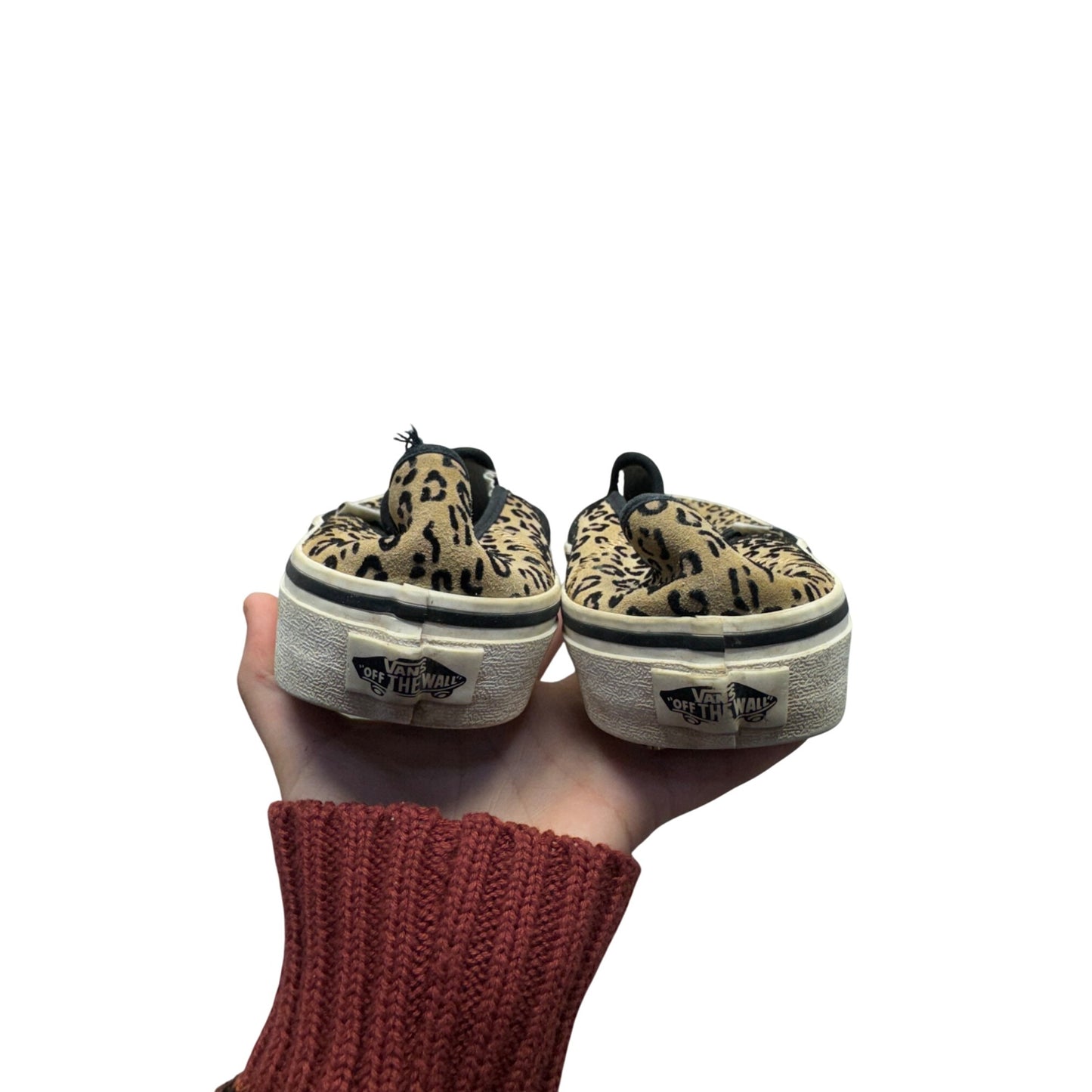 Vans Leopard Print Slip-On Shoes Size 9W/7.5M Canvas Casual Sneakers 341B