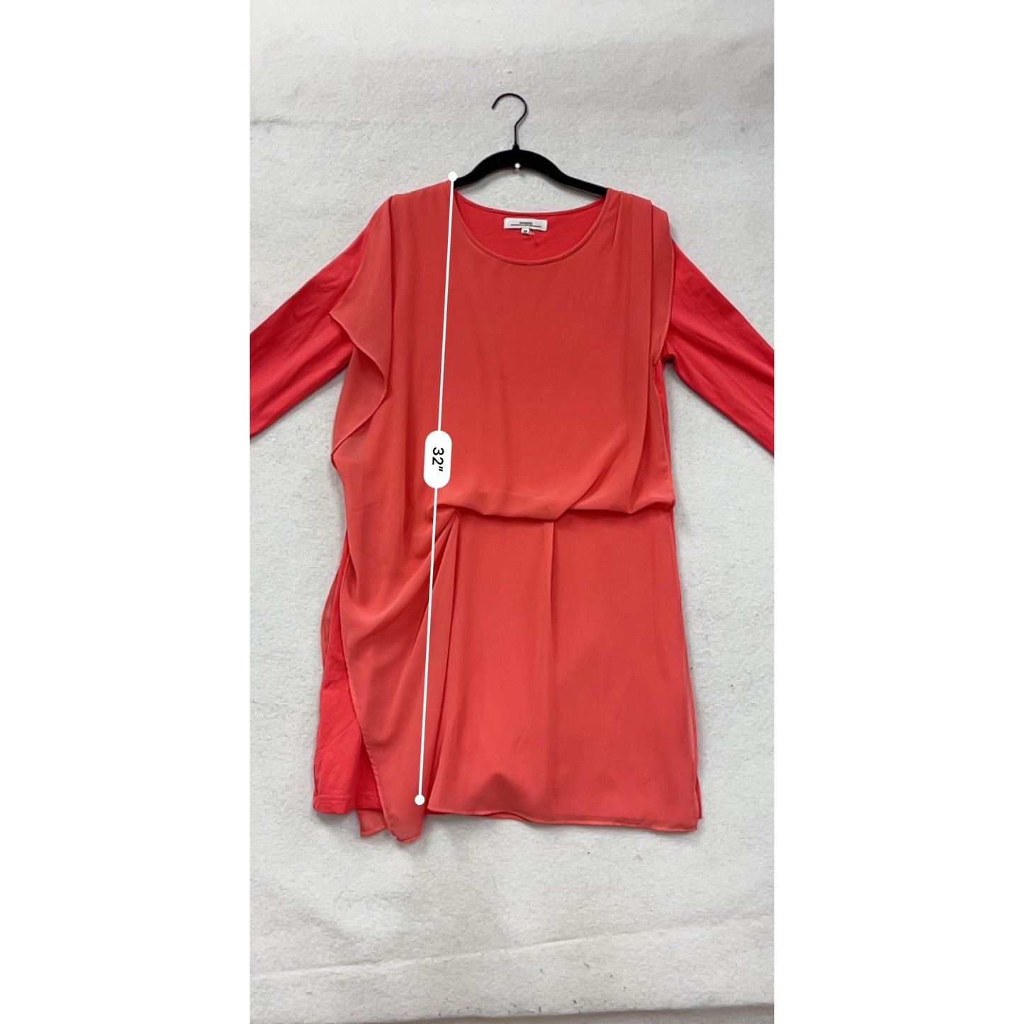 Red Ginkoo Womens Long Sleeve Layered Dress Size 36 #41A