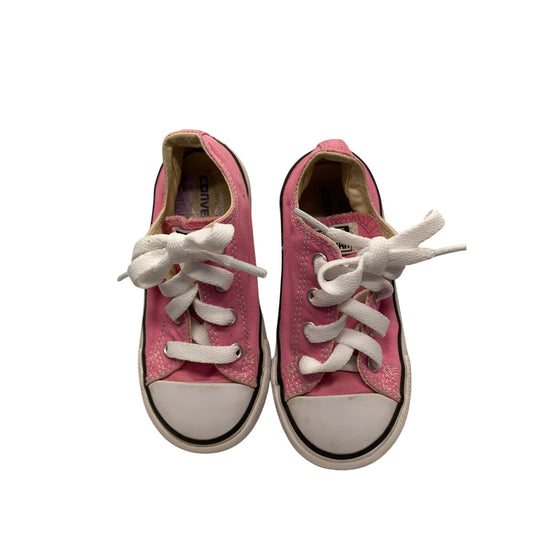 Converse Toddler Size 8 Pink Canvas All Star Low Top Sneakers #7122