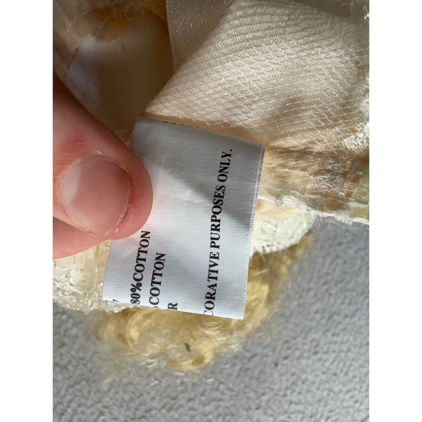 Vintage Porcelain Blonde Curly Hair Doll Lace Dress & Rose Accents 10" 418B