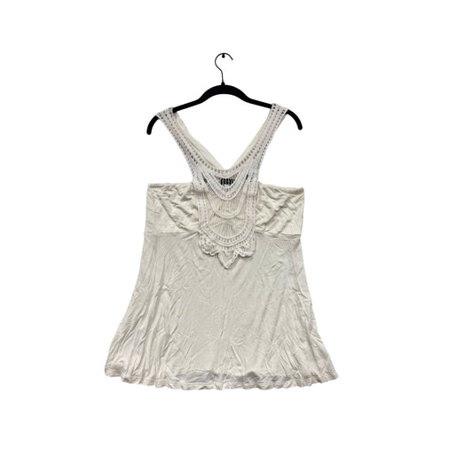 White Venus Crochet Racerback Tank Top #691A