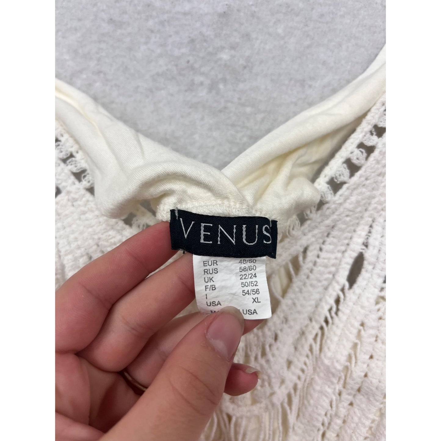 White Venus Crochet Racerback Tank Top #691A