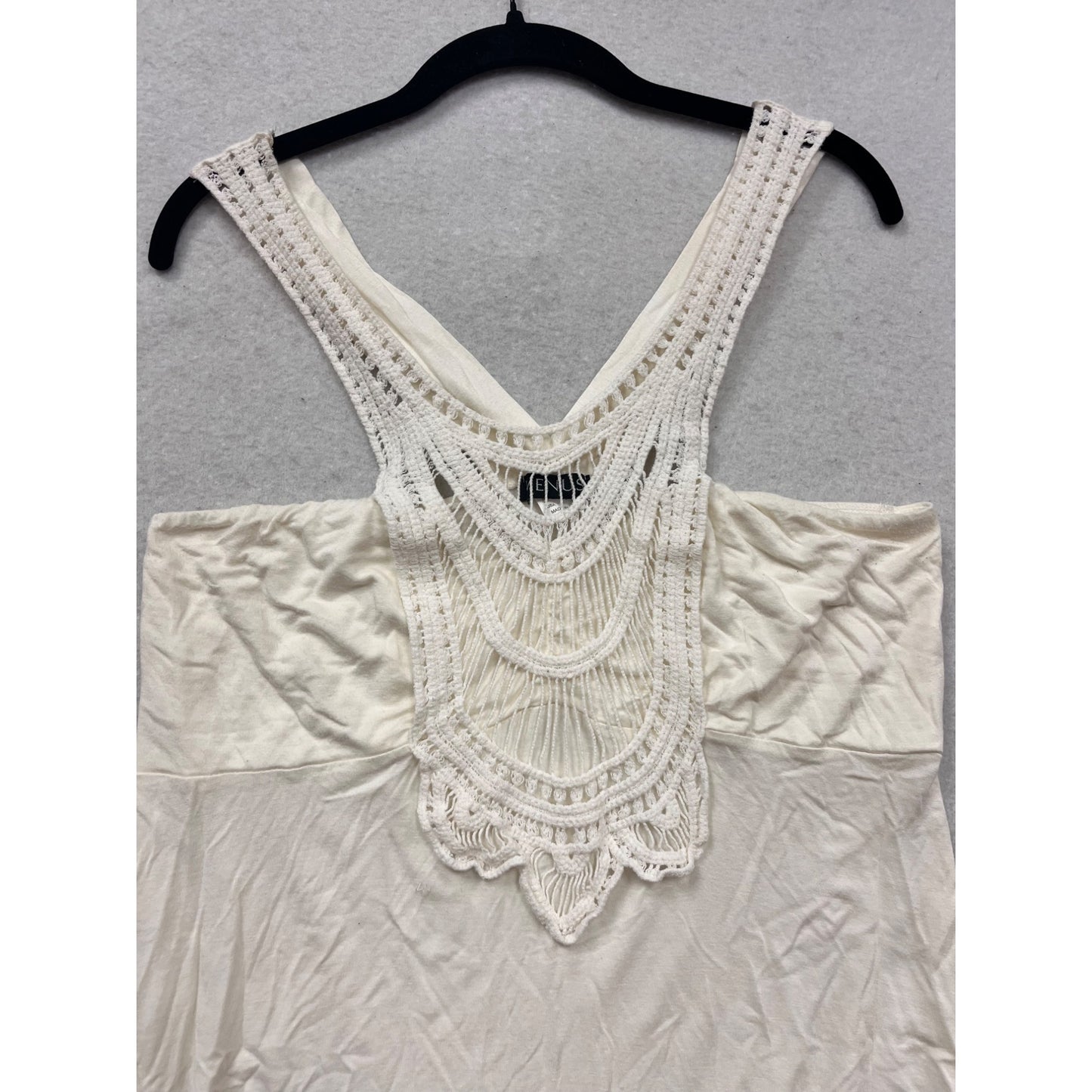 White Venus Crochet Racerback Tank Top #691A
