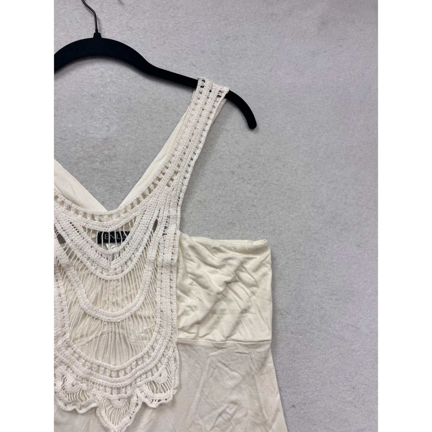 White Venus Crochet Racerback Tank Top #691A