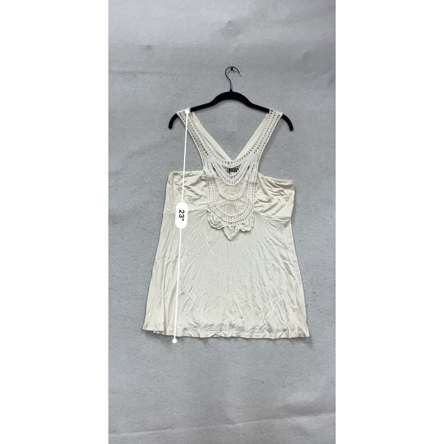 White Venus Crochet Racerback Tank Top #691A