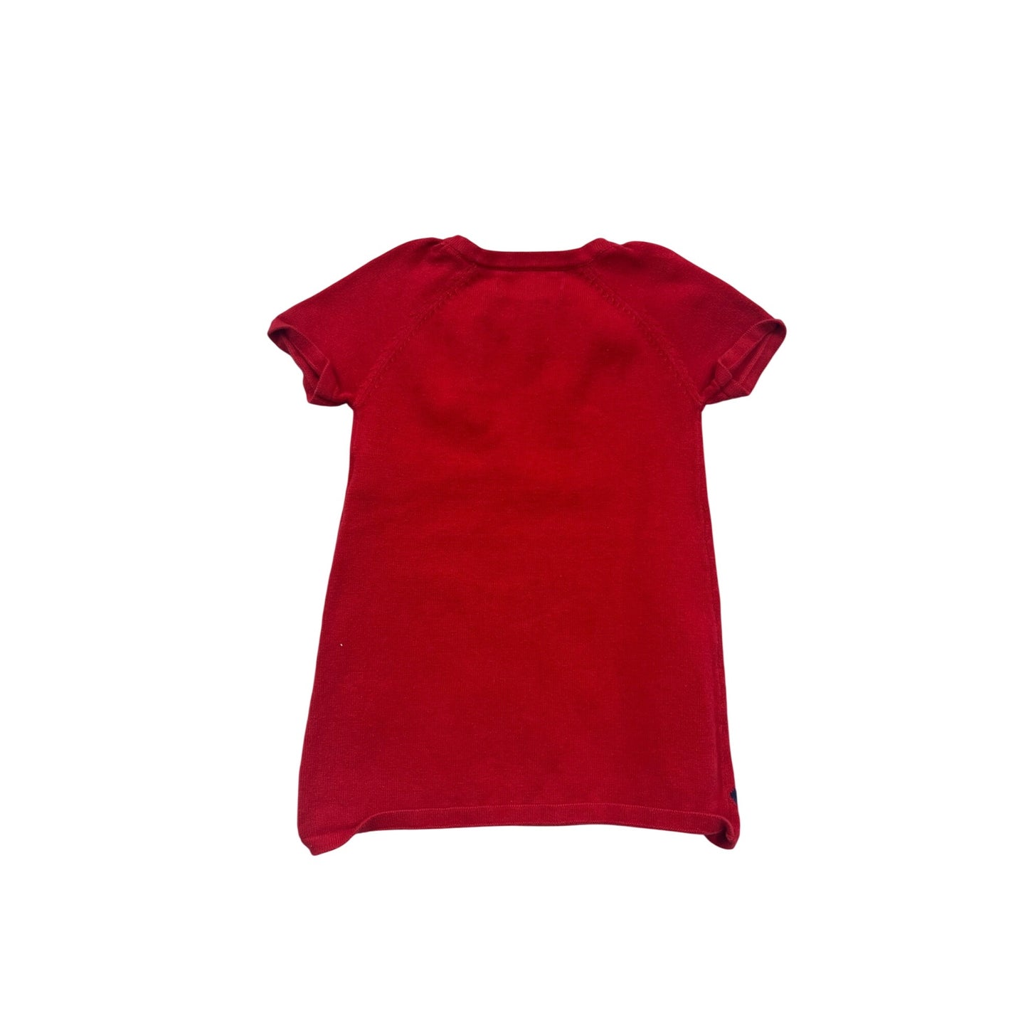 Nautica Red Knit Dress W/ Anchor Pattern & Button Detail 12M #140C