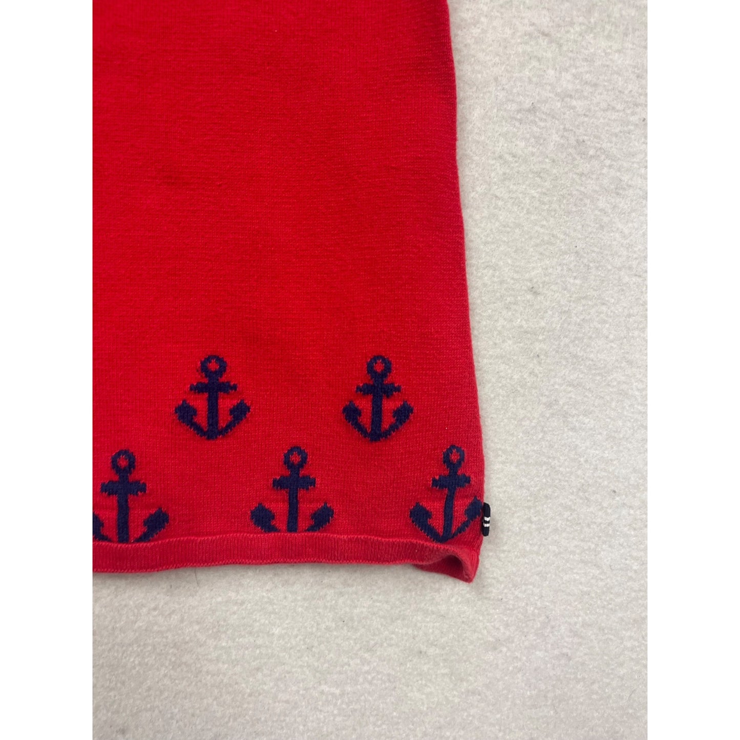 Nautica Red Knit Dress W/ Anchor Pattern & Button Detail 12M #140C