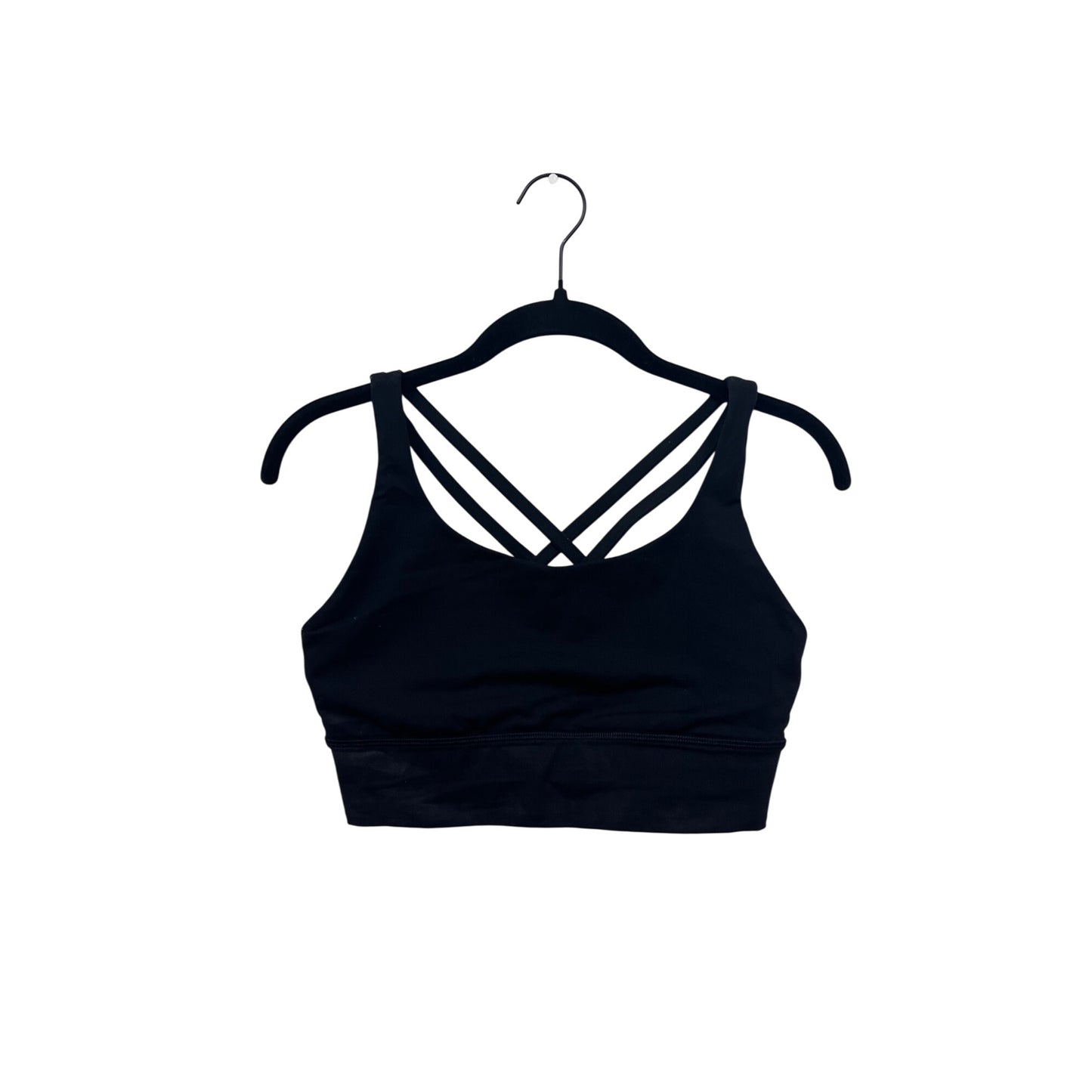 Lululemon Size 6 Womens Black Cross Back Sports Bra #8175